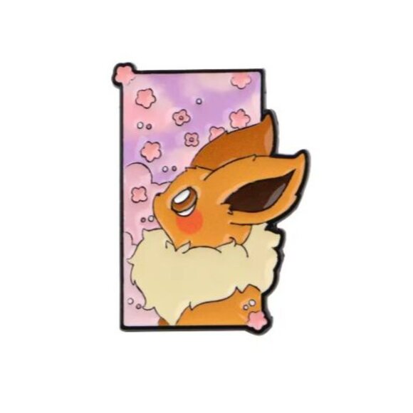 Pokemon Eevee Dreamy Portrait Enamel Pin Cute Pink Sakura Background Design - Picture 2 of 4